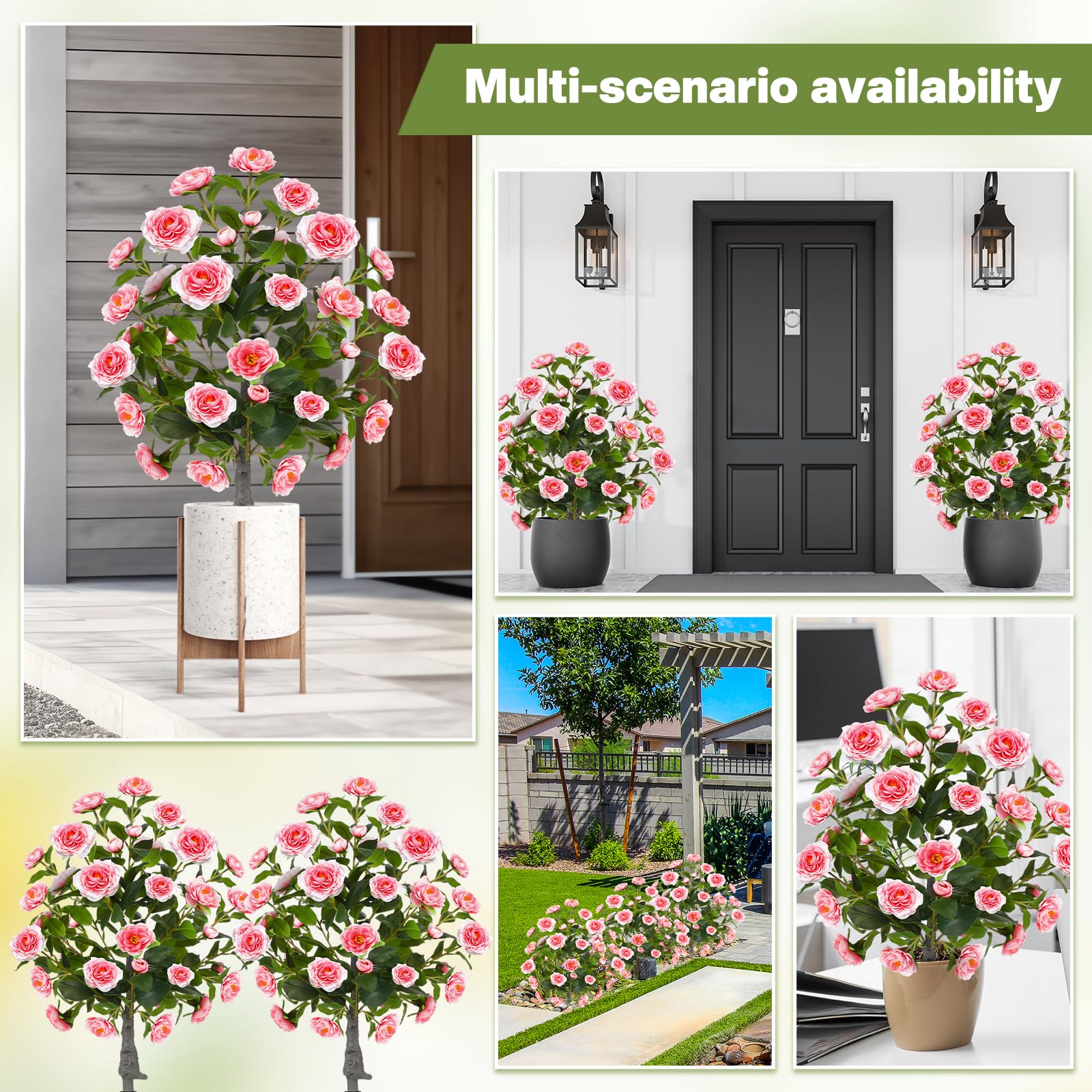 Amazon.com: Lunmon 2 Pack 3ft Artificial Camellia Plants Tree 36